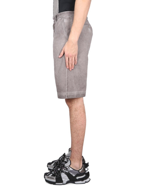 BERMUDA SHORTS WITH LOGO PLAQUE