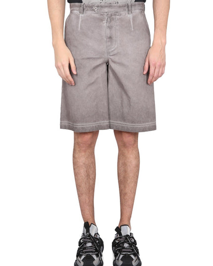 BERMUDA SHORTS WITH LOGO PLAQUE