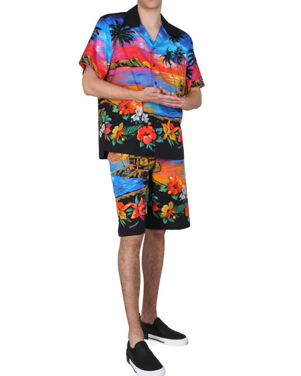 BERMUDA SHORTS WITH SUNSET PRINT
