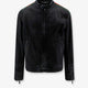 Black denim jacket certified cotton jacket with a faded effect