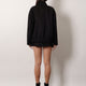 Black denim jacket with floral details in sequins and crystals