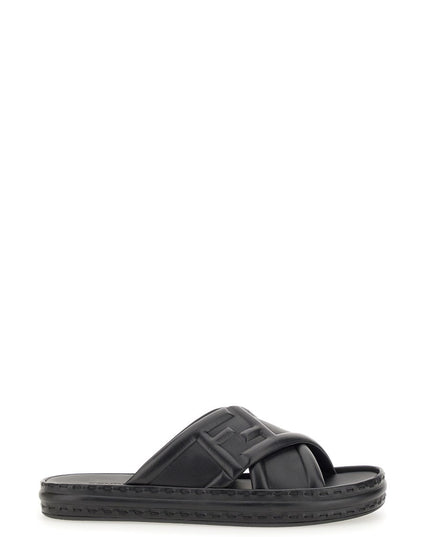 BLACK LEATHER SANDAL