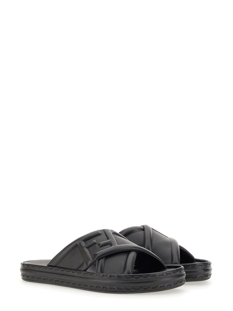 BLACK LEATHER SANDAL