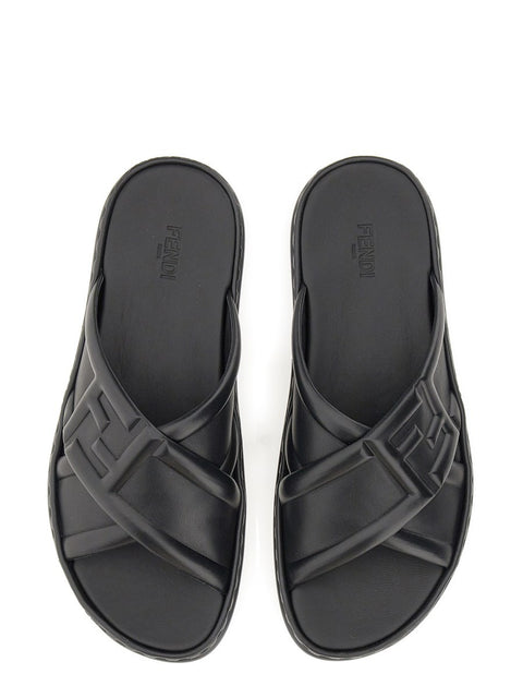 BLACK LEATHER SANDAL