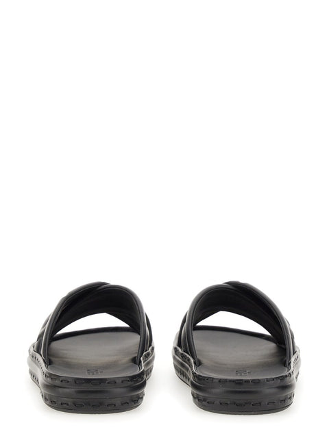 BLACK LEATHER SANDAL