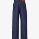 Blue denim jeans with FF detail on the bottom