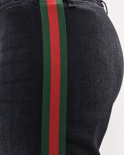 Blue denim jeans with Nastro Web profiles
