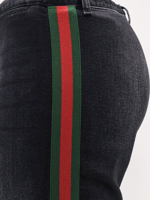 Blue denim jeans with Nastro Web profiles