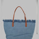 BORSA "CITY" IN DENIM CON FRANGE