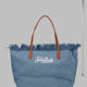 BORSA "CITY" IN DENIM CON FRANGE