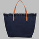 BORSA "CITY" IN DENIM CON FRANGE