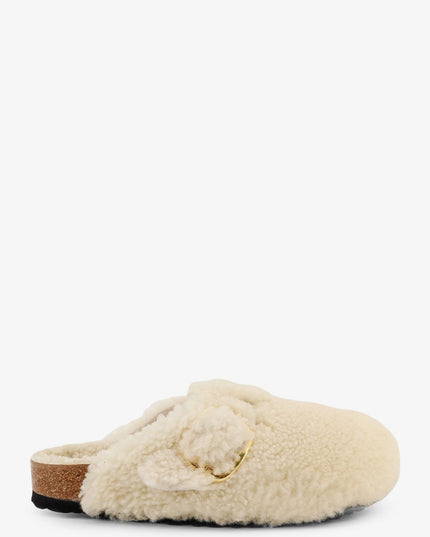 Boston Big Buckle Shearling mule