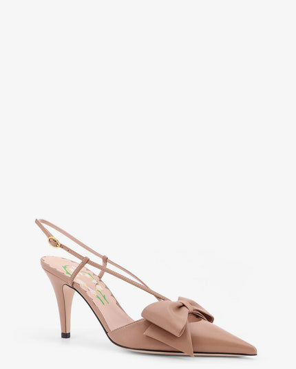 Bowow leather decolleté slingback