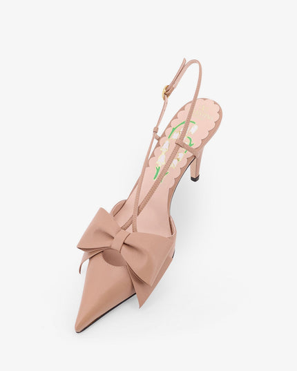 Bowow leather decolleté slingback