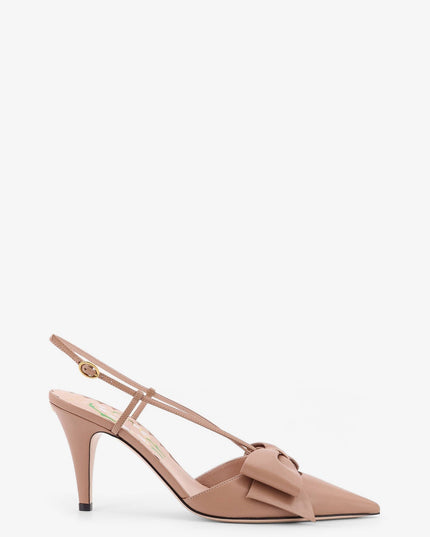 Bowow leather decolleté slingback