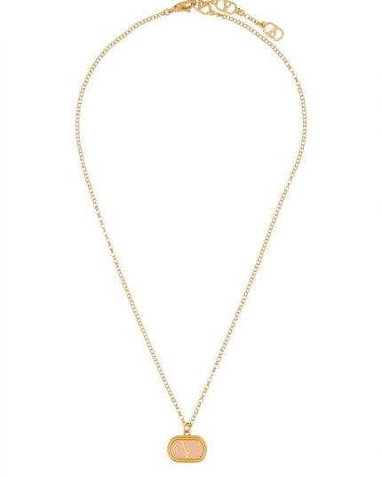 BRASS AND ENAMEL "OVALETTE" NECKLACE