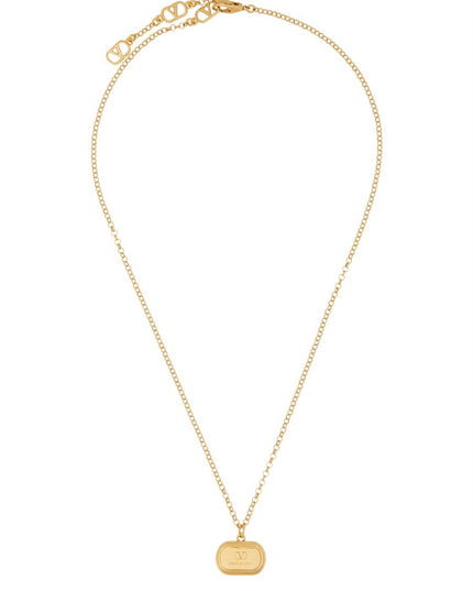 BRASS AND ENAMEL "OVALETTE" NECKLACE