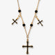 Brass rosary with cross charms