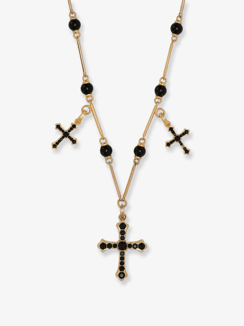 Brass rosary with cross charms