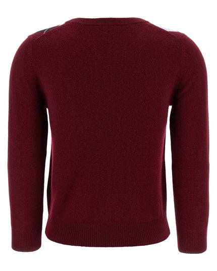 'Burgundy Check' cardigan