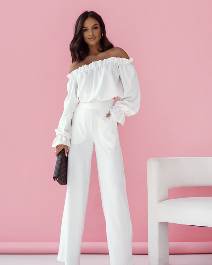Komplet lniany MIA - Ecru