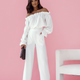 Leinen-Set Bluse & Hose MIA – Ecru