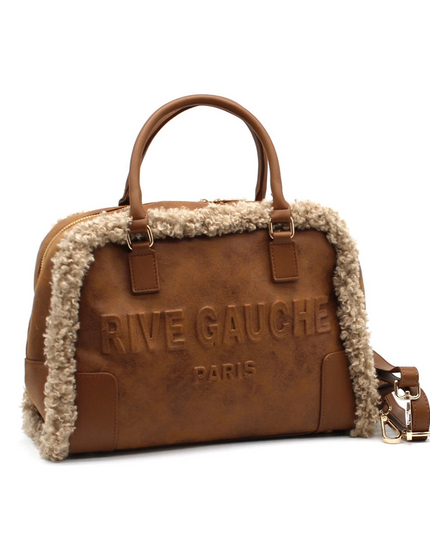 Vimoda Paris | Rive Gauche Handtasche | Wildlederoptik mit Teddyfell
