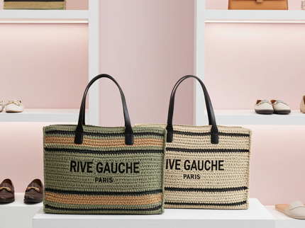 CROCHET Striped Tote Bag RIVE GAUCHE