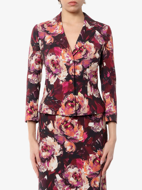 Cady blazer with peonie flower print