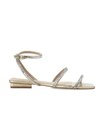 Aroeira Gold Leder-Sandalen – Kristallriemen