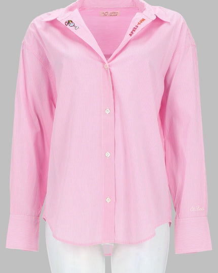 CAMICIA A RIGHE CON RICAMO