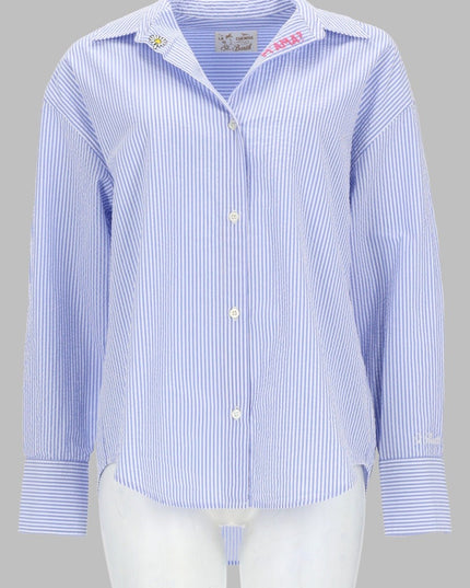 CAMICIA A RIGHE CON RICAMO