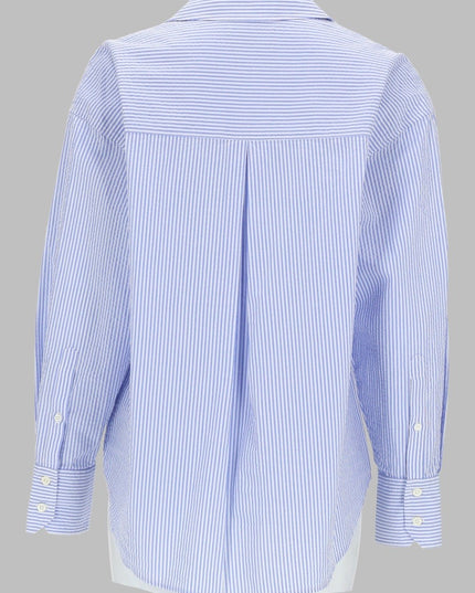 CAMICIA A RIGHE CON RICAMO