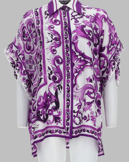 CAMICIA IN TWILL STAMPA MAIOLICA