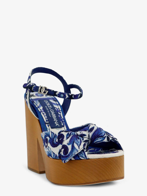 Canvas sandals with Maiolica print