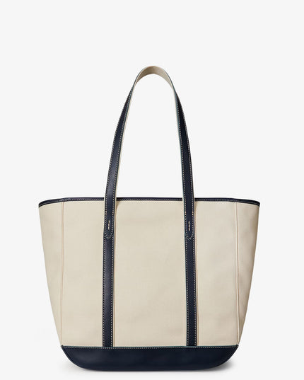 Canvas shopping bag with embroidered logo