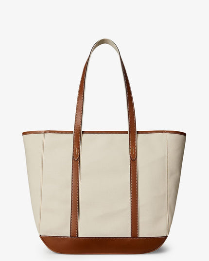 Canvas shopping bag with embroidered logo