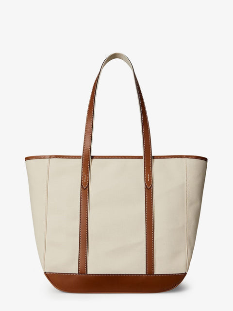 Canvas shopping bag with embroidered logo