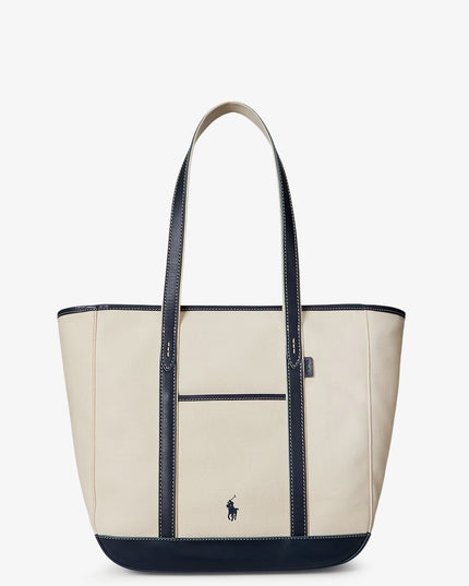 Canvas shopping bag with embroidered logo