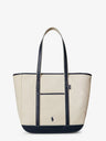 Canvas shopping bag with embroidered logo