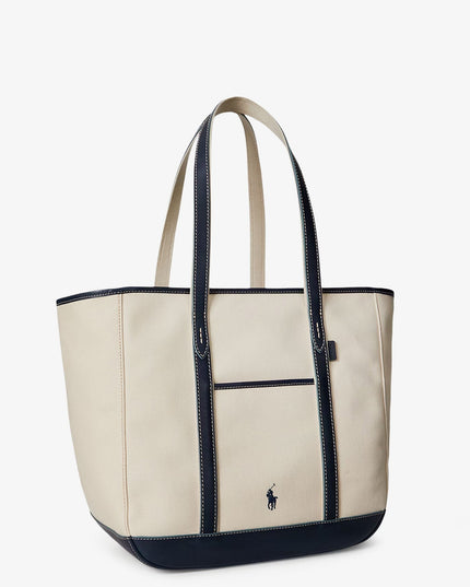 Canvas shopping bag with embroidered logo