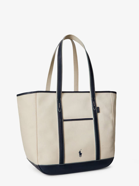 Canvas shopping bag with embroidered logo