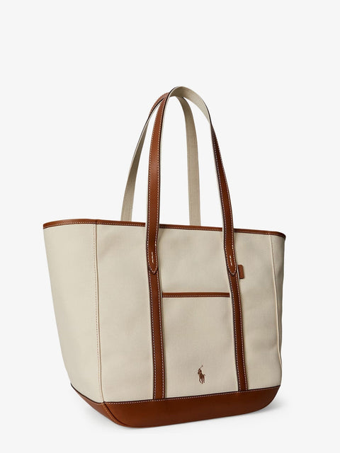 Canvas shopping bag with embroidered logo
