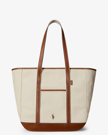 Canvas shopping bag with embroidered logo