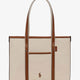 Canvas shoulder bag with embroidered logo on the front