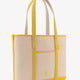 Canvas shoulder bag with embroidered logo on the front