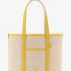 Canvas shoulder bag with embroidered logo on the front