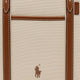 Canvas shoulder bag with embroidered logo on the front