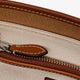 Canvas shoulder bag with embroidered logo on the front