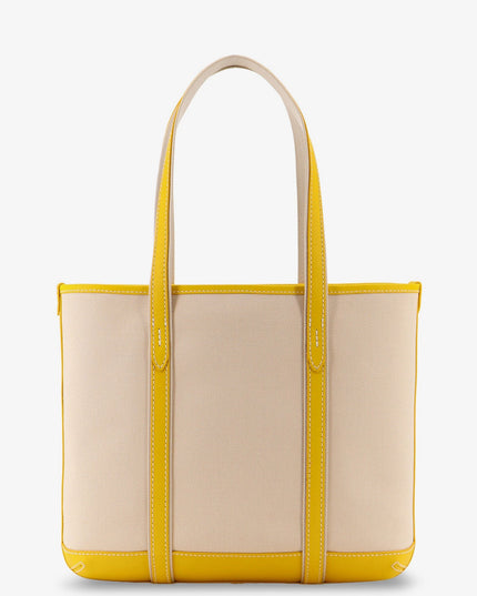Canvas shoulder bag with embroidered logo on the front